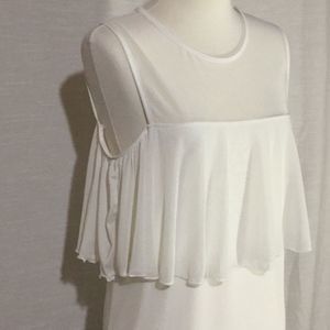 NWOT Hot Gal Mesh Ruffle Off Shoulder Blouse